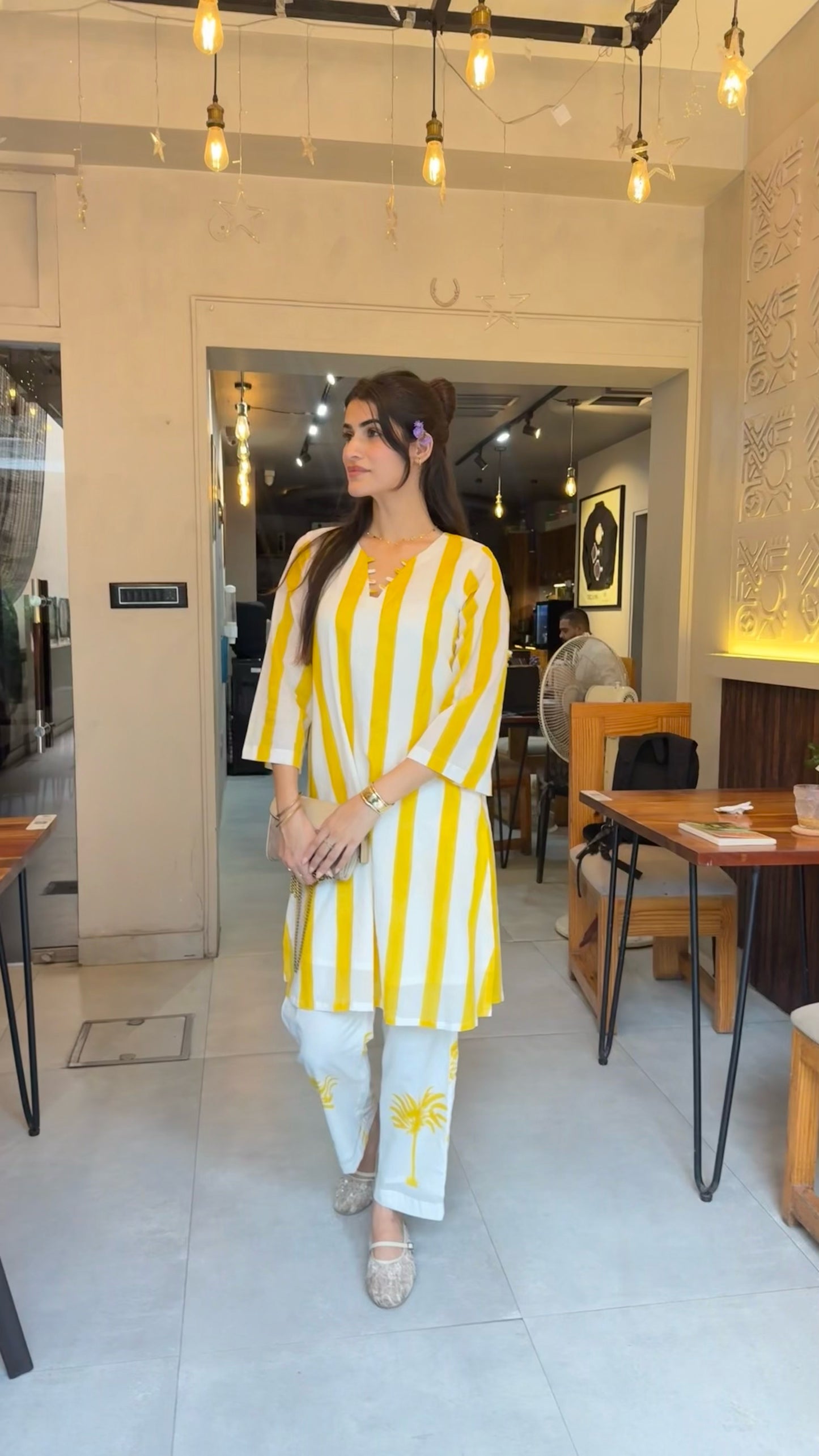 Yellow Palm Kurta Set