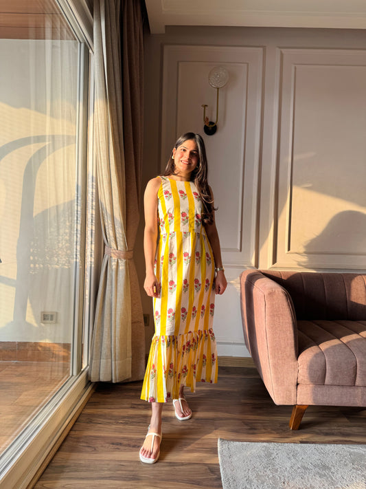 Lemon Blossom  - Yellow Floral Dress