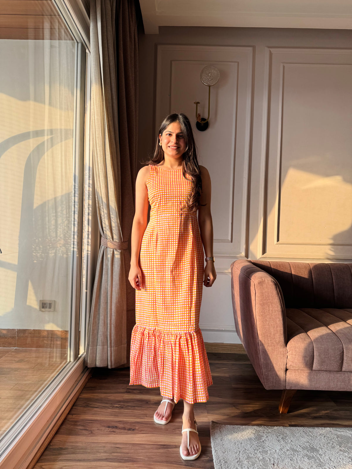Orange Crush - Orange Gingham Dress