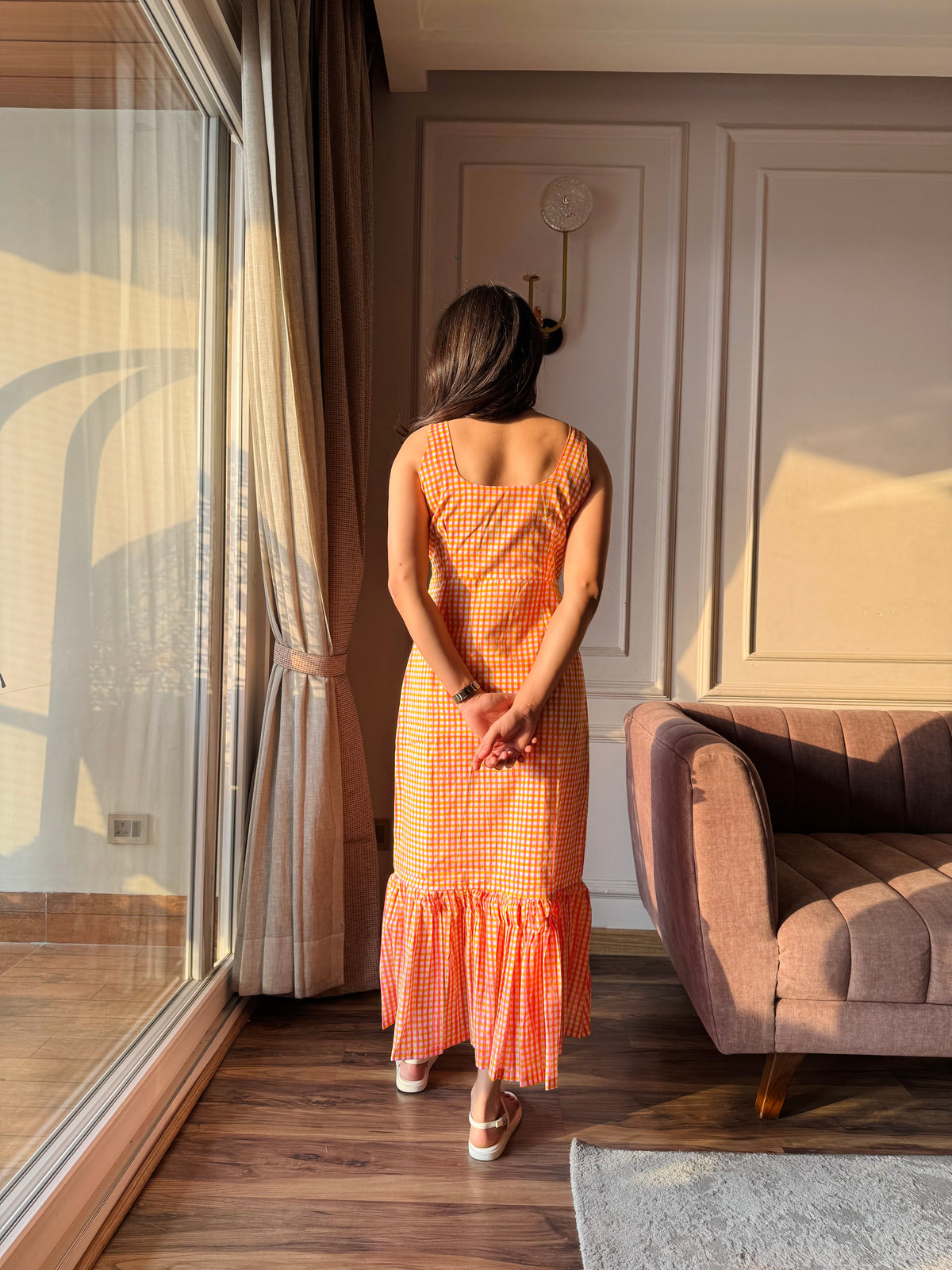 Orange Crush - Orange Gingham Dress