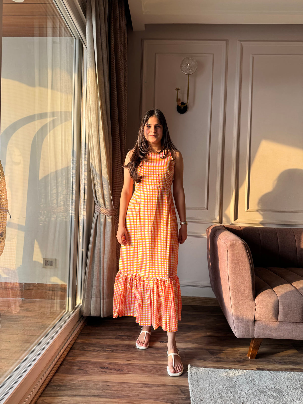 Orange Crush - Orange Gingham Dress