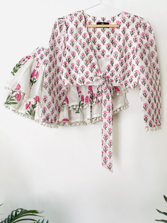Gulabi Poppy Mini skirt set