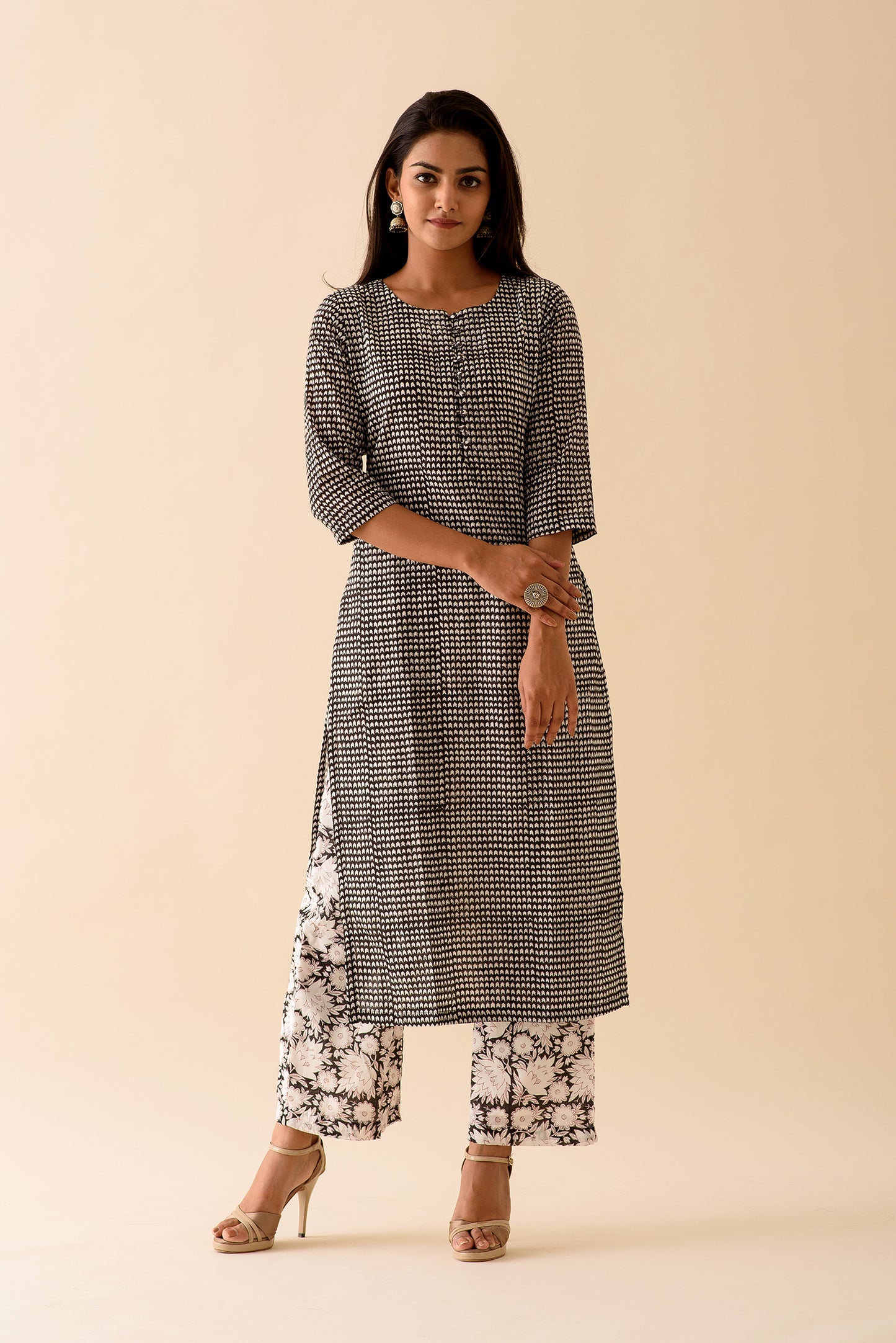 Black BlockPrint Kurta - 3XL