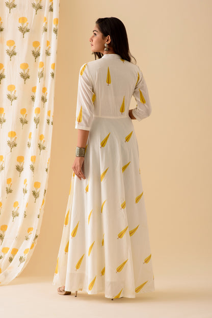 Yellow Cypress Anarkali Suit Set