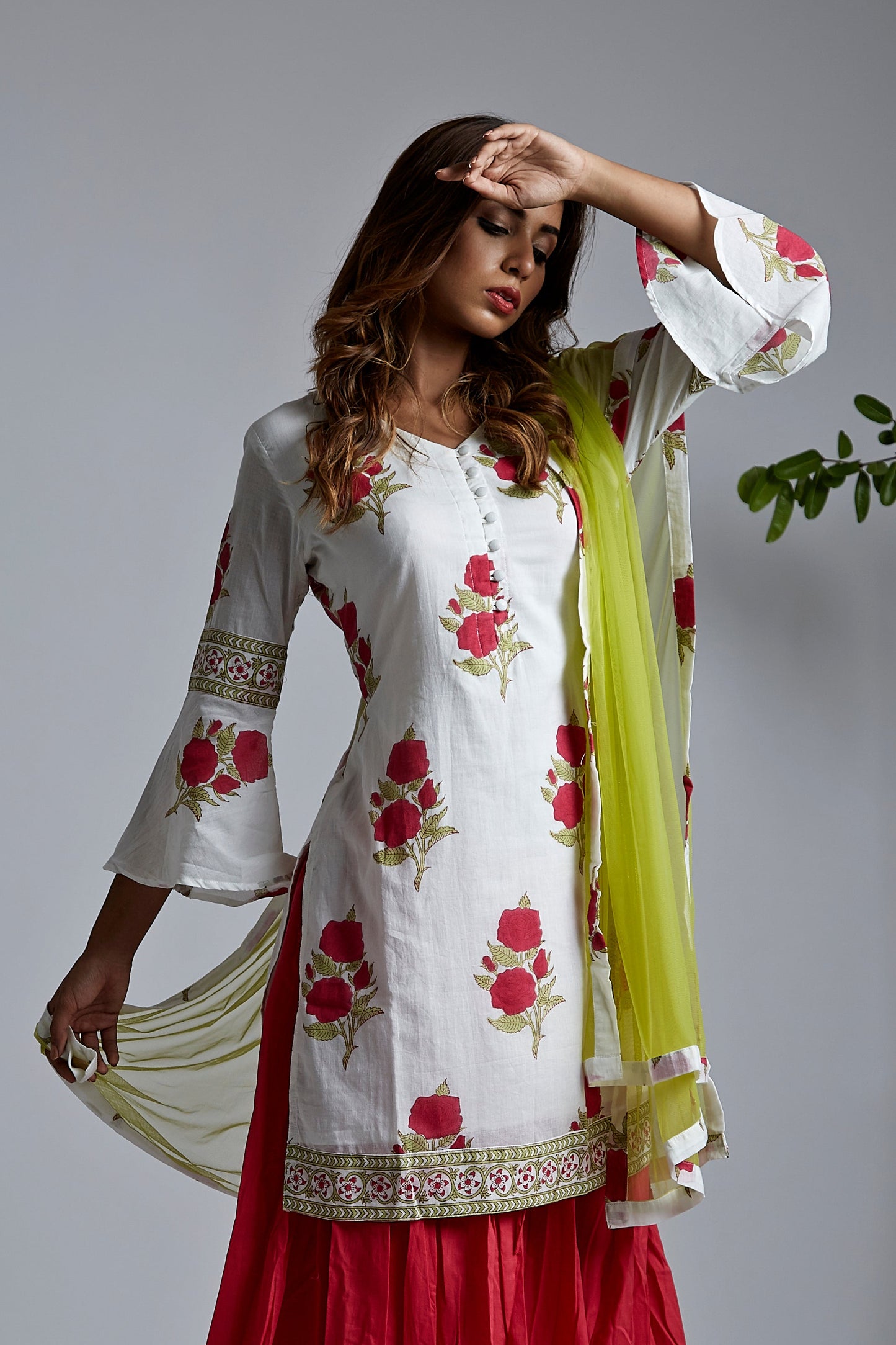 Magenta Rose Kurta - XXL