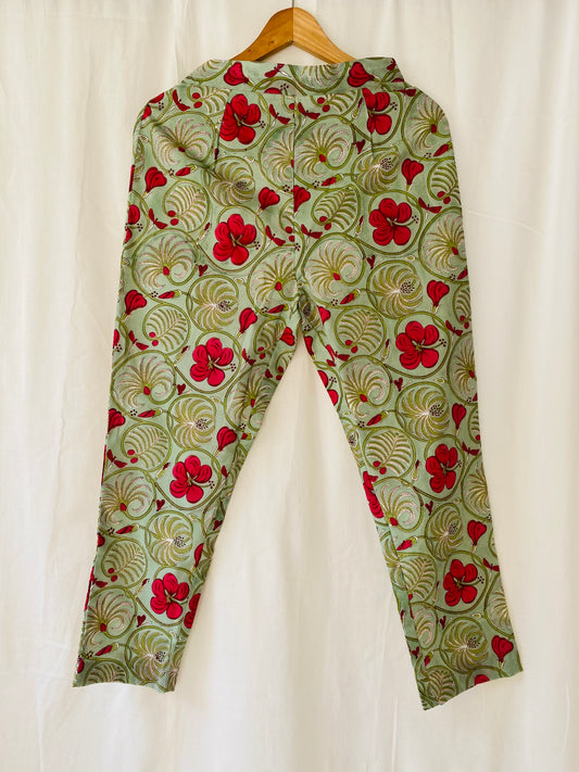 Green Garden Blockprinted Pants
