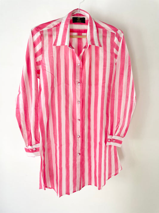 Pink Stripe Long Shirt