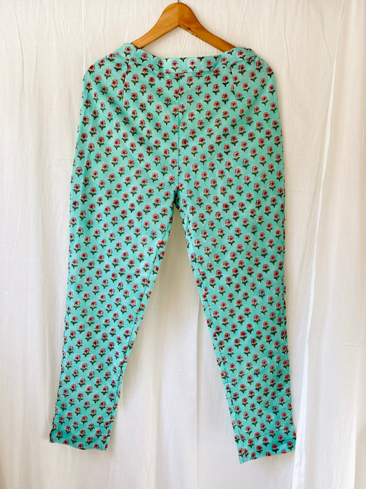 Green Blockprinted Pants