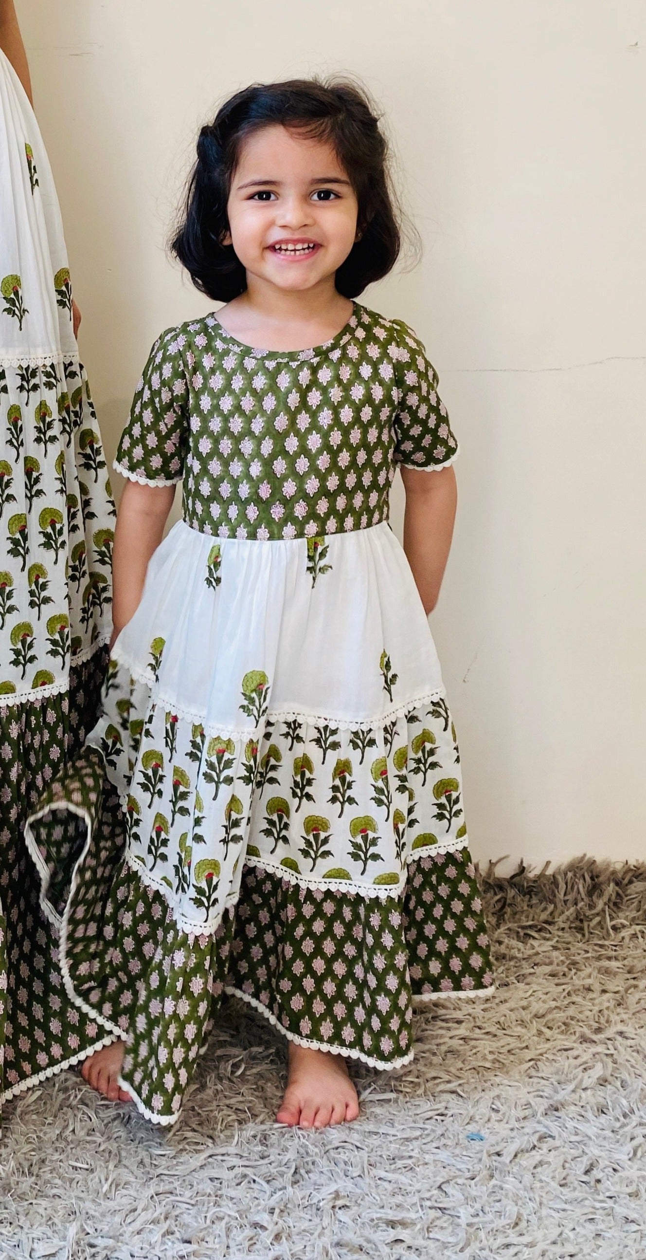 Olive Green Mini Flora Dress