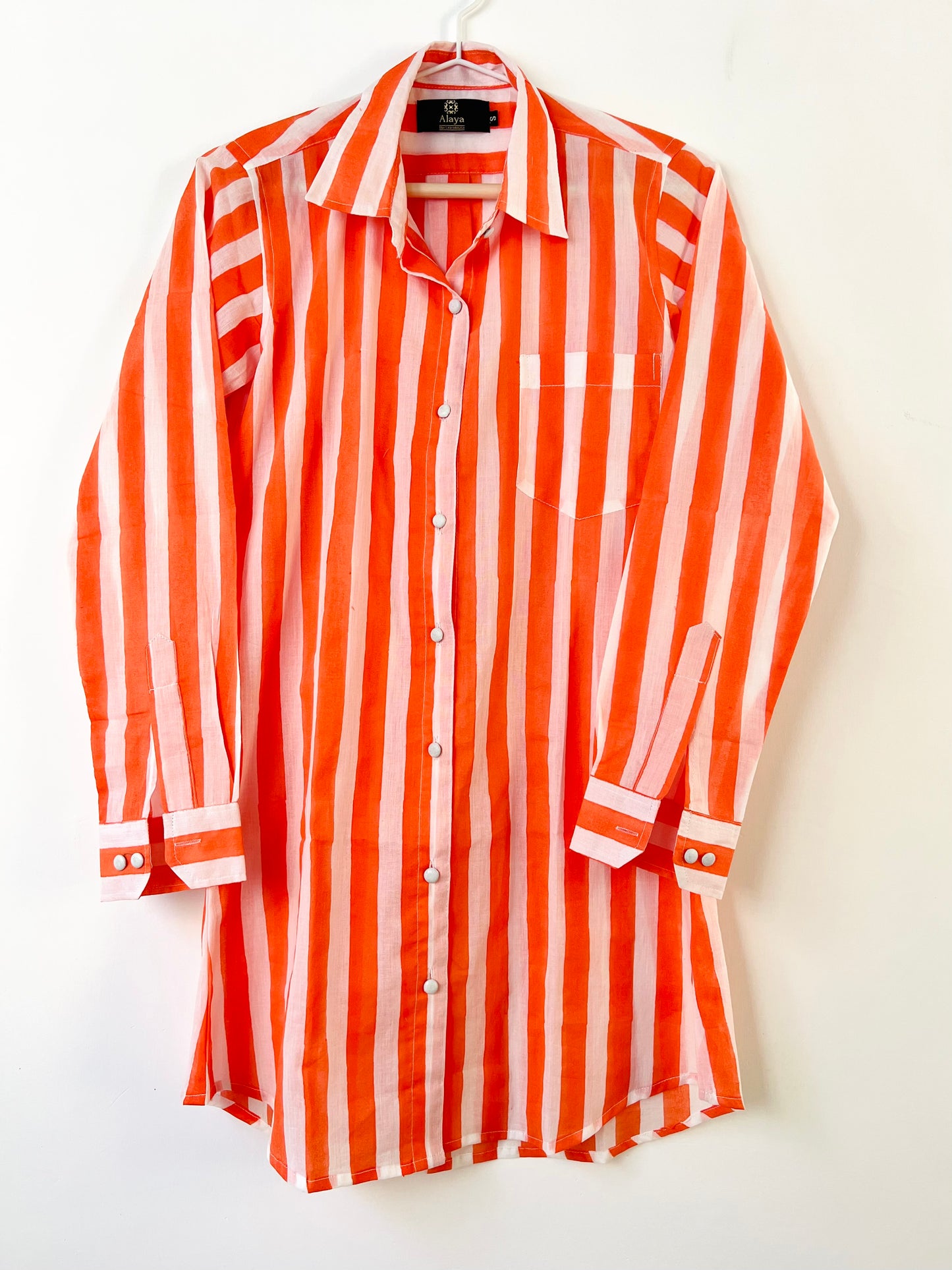 Orange Stripe Long Shirt