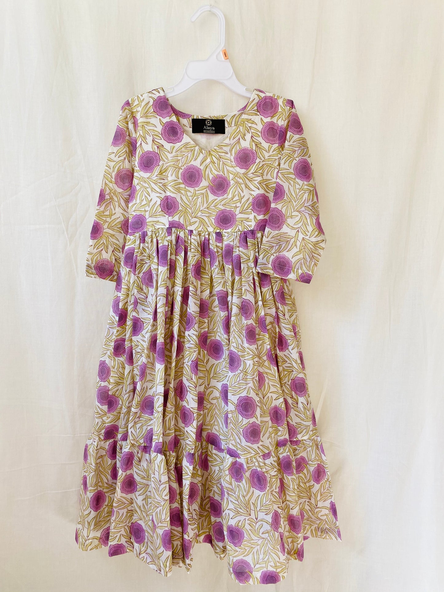 Lilac Mini Flora Tiered Dress