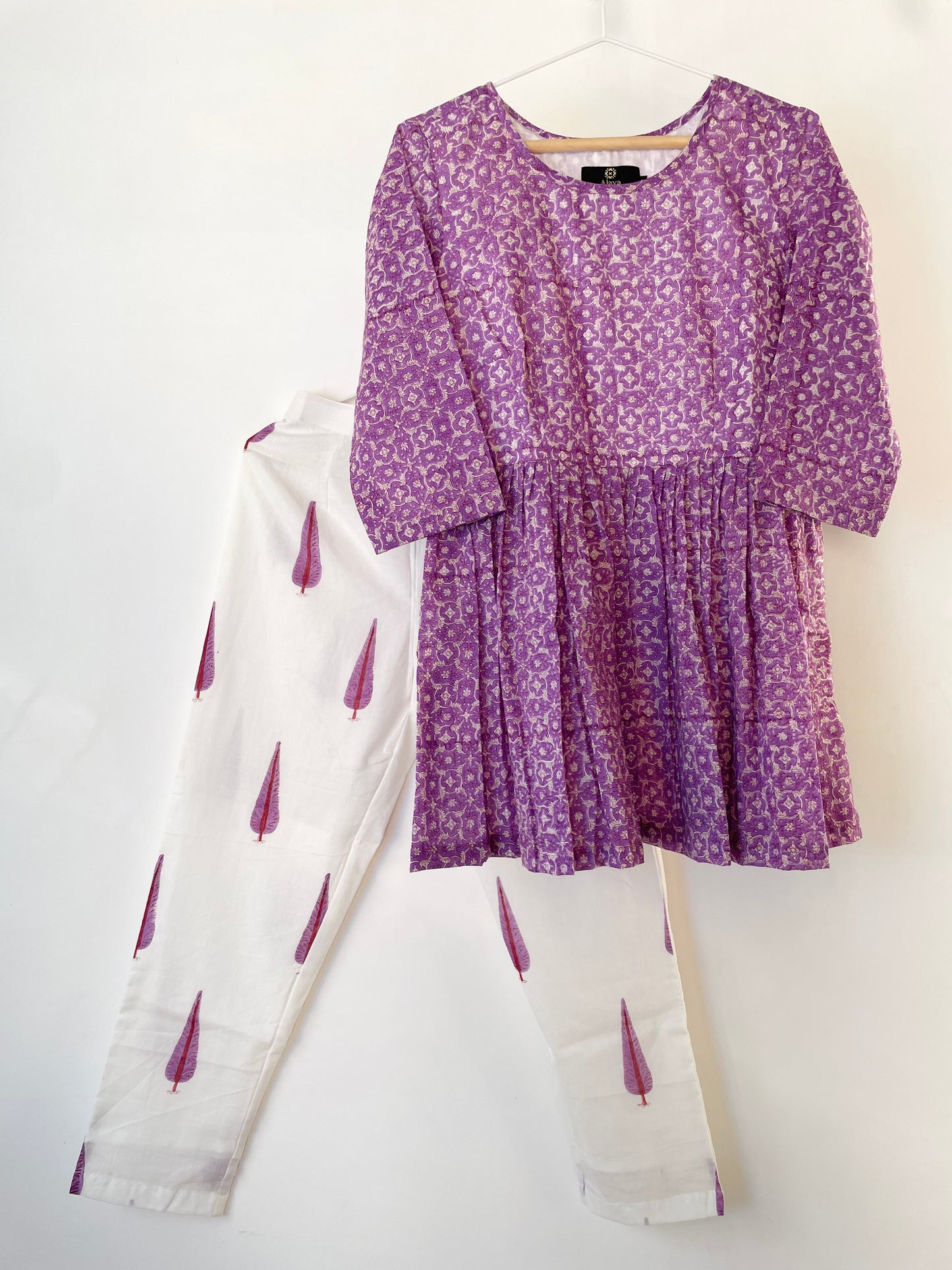 Lilac Mughal Top with Pants