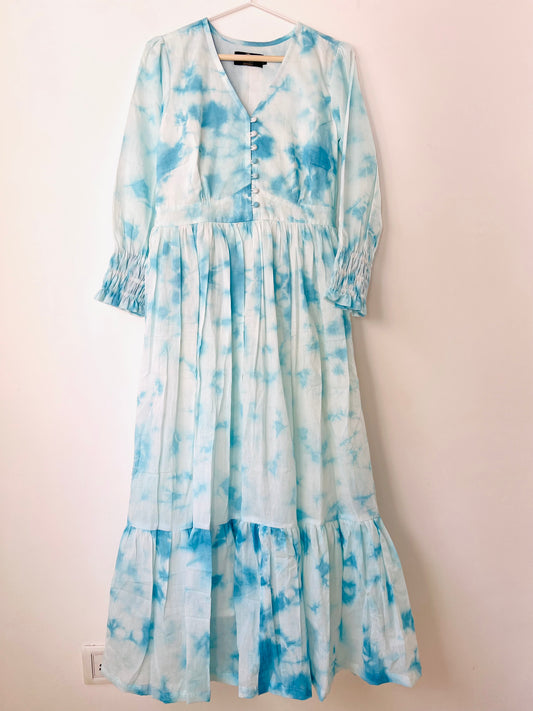 Blue Tie Dye Maxi Dress